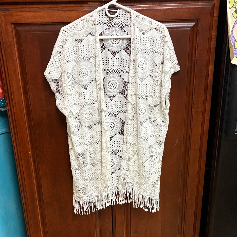 Chic Ivory Crochet Wrap